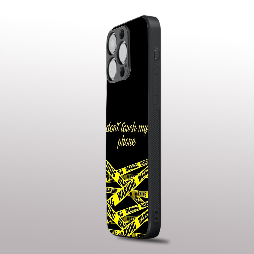 Warning, Don't Touch My Phone pattern phone case for iphone 12 pro max | Glass  case