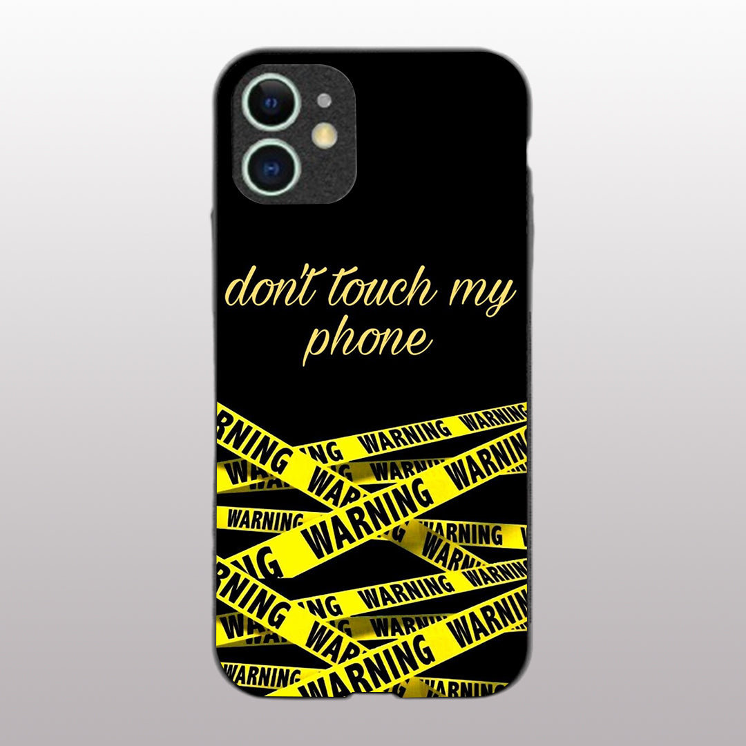 Warning, Don't Touch My Phone pattern phone case for iphone 12 mini | Glass case