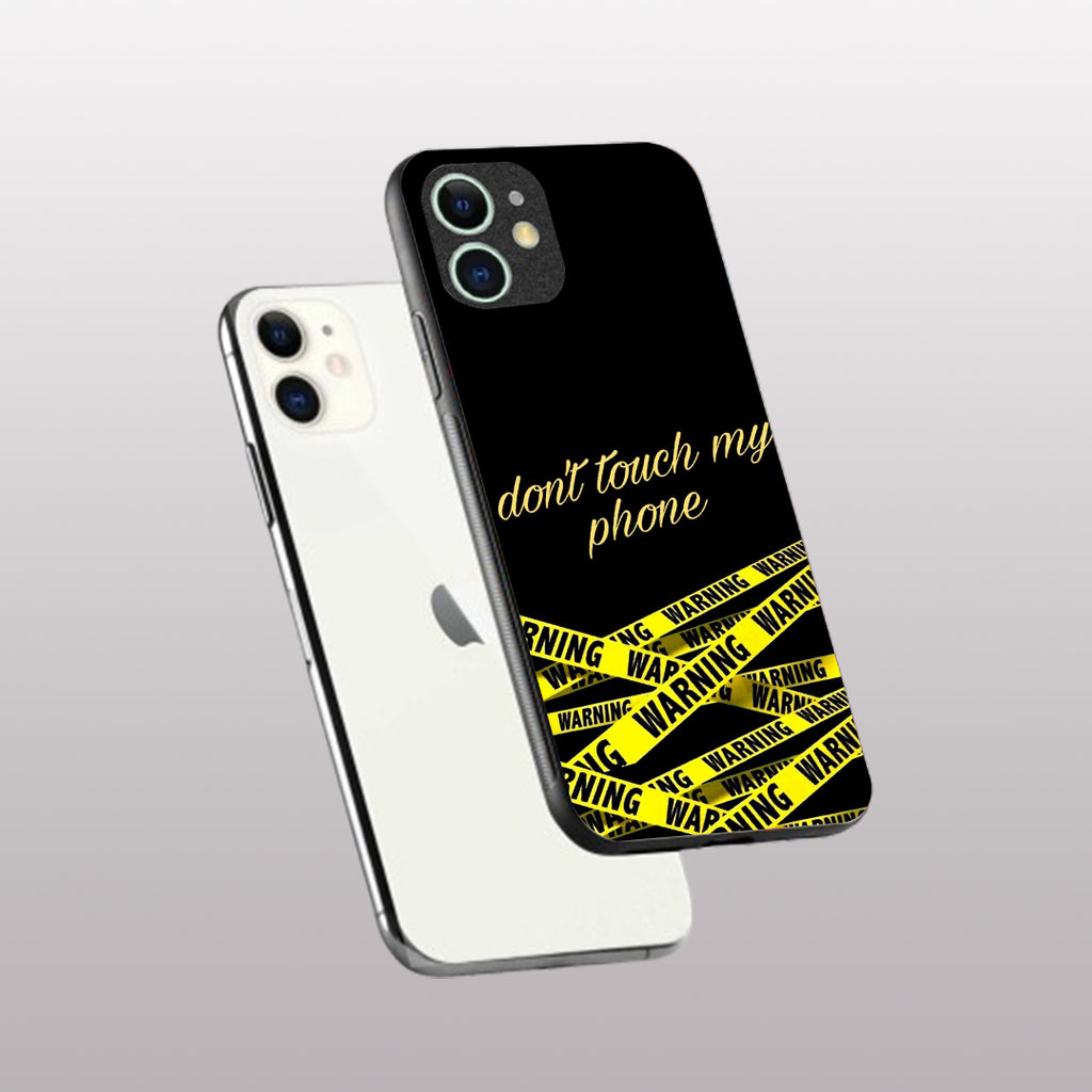 Warning, Don't Touch My Phone pattern phone case for iphone 12|Glass case