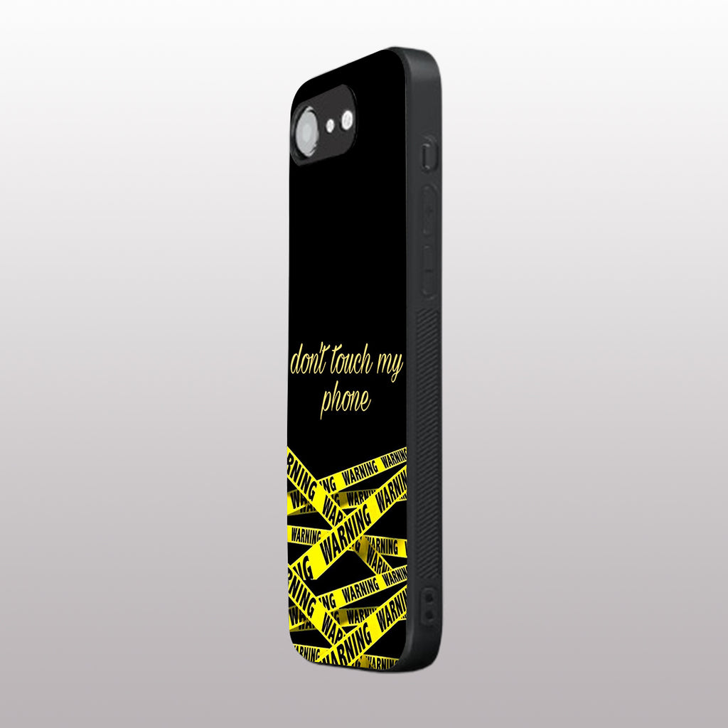 Warning, Don't Touch My Phone pattern phone case for iphone 16E | Glass case