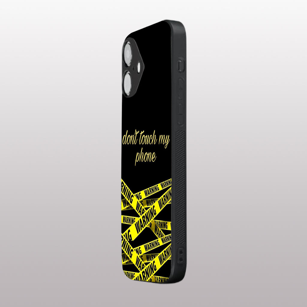 Warning, Don't Touch My Phone pattern phone case for iphone 16 | Glass case
