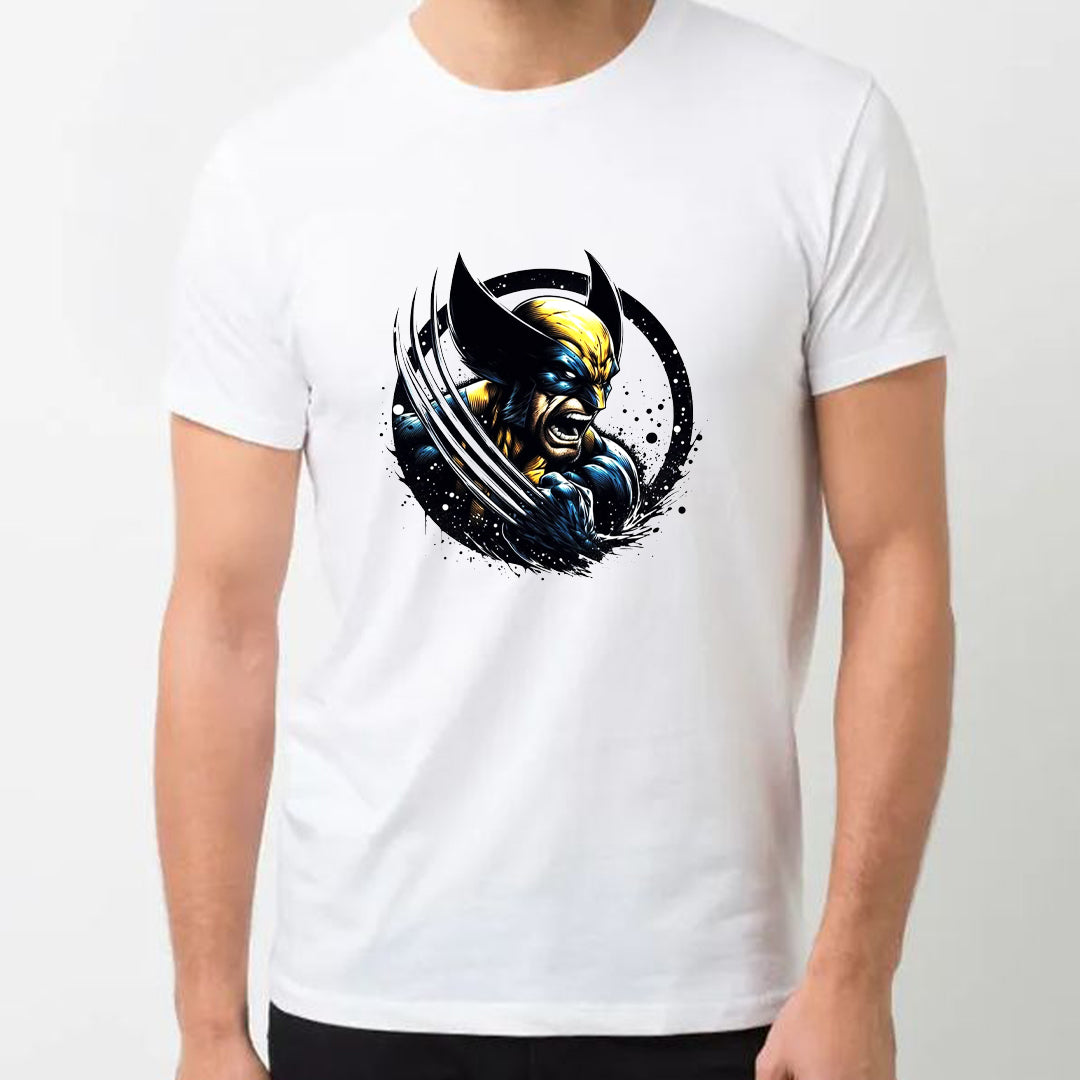 Clawed Warrior Graphic Printed T-Shirt for Men | Premium Cotton + Polyester | White