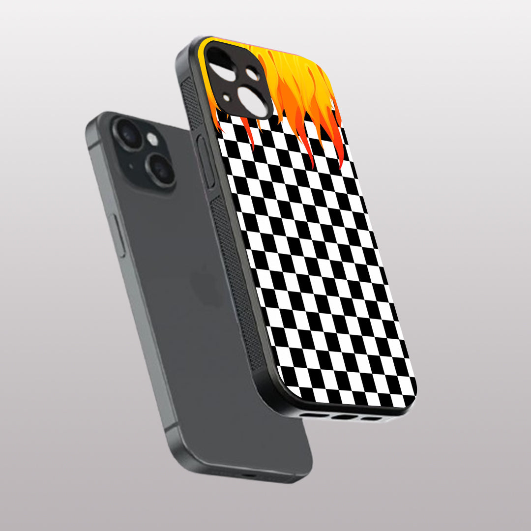 Y2k Fire And Pattern Flames pattern phone case for  iphone 13 mini | Glass case