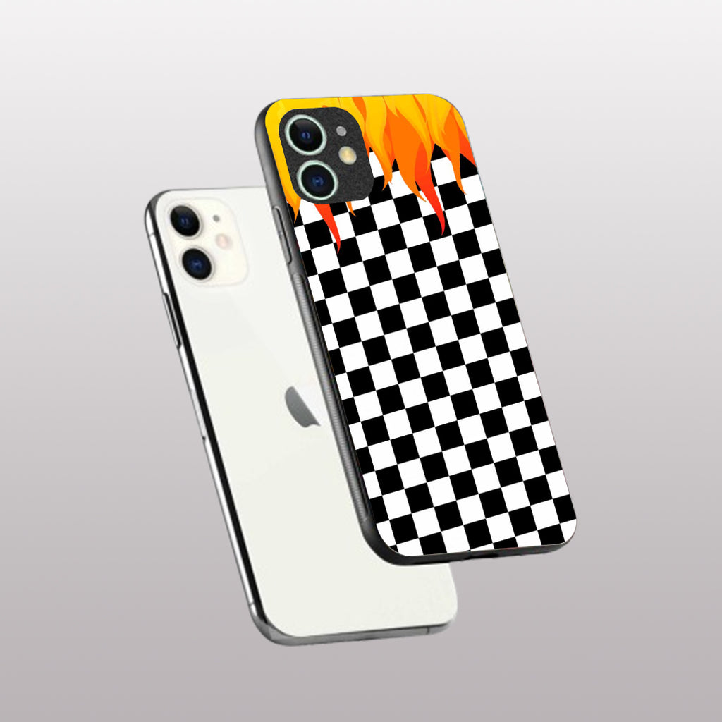 Y2k Fire And Pattern Flames pattern phone case for iphone 12 mini | Glass case