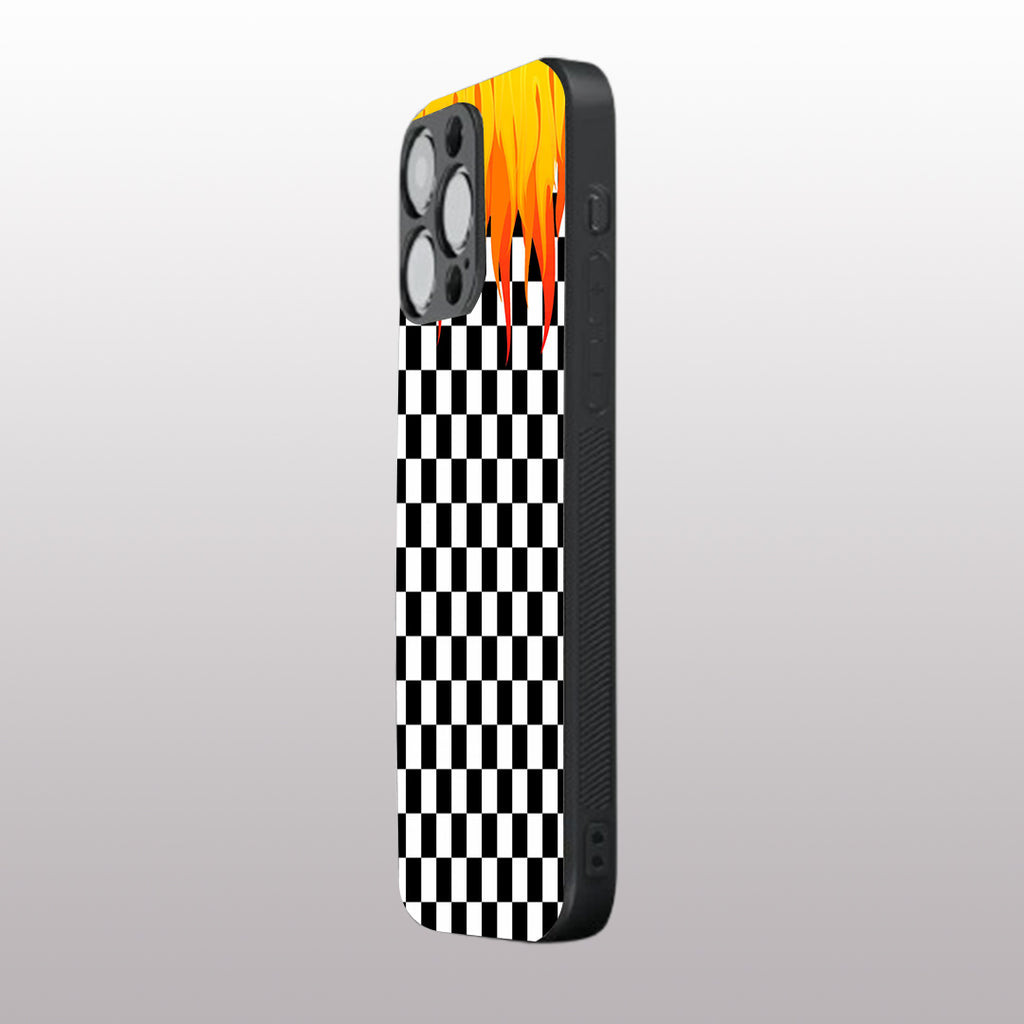 Y2k Fire And Pattern Flames pattern phone case for iphone 15 pro | Glass case