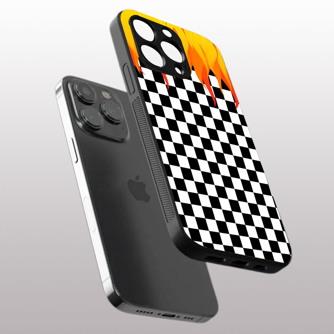 Y2k Fire And Pattern Flames pattern phone case for iphone 14 pro | Glass case
