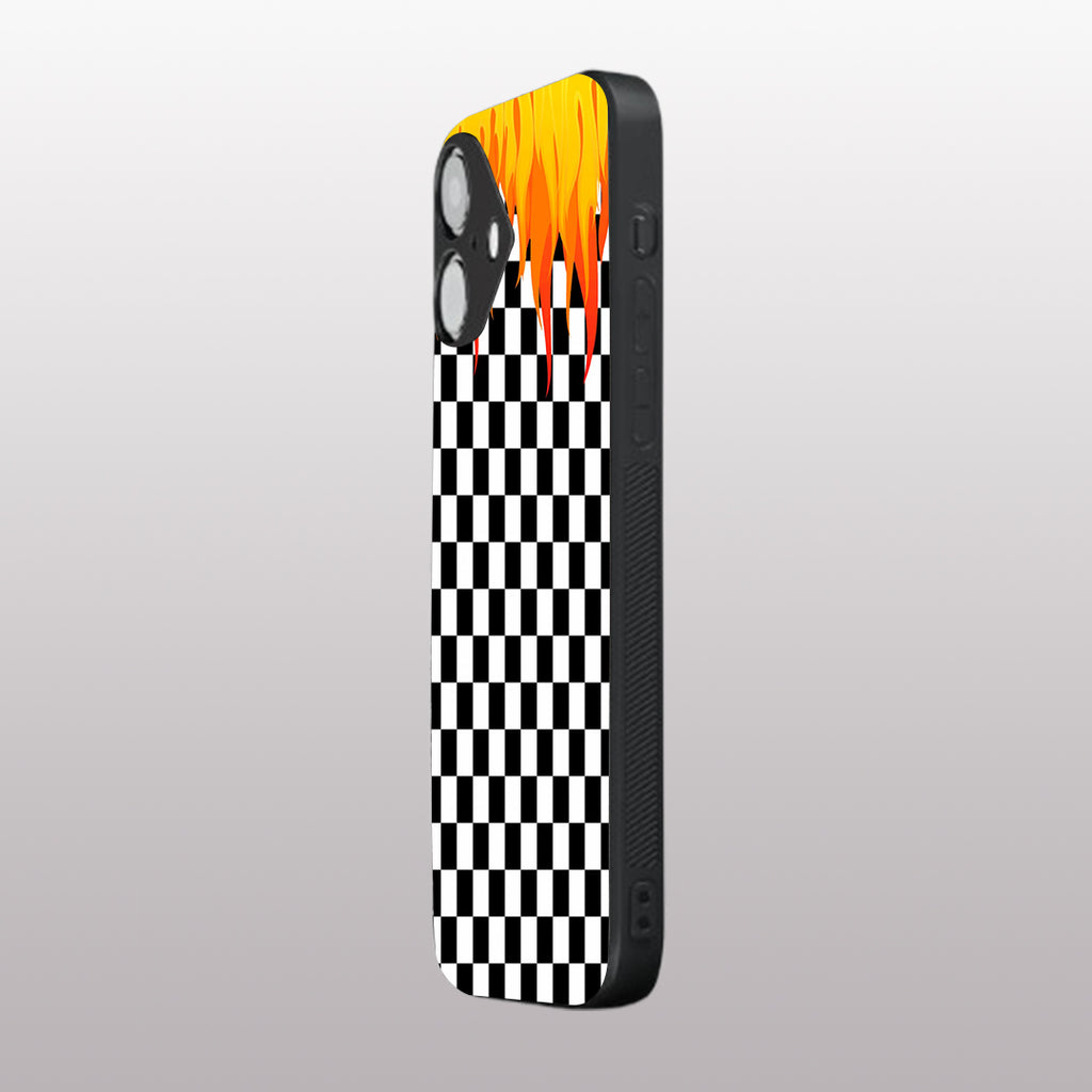 Y2k Fire And Pattern Flames pattern phone case for iphone 16 plus | Glass case