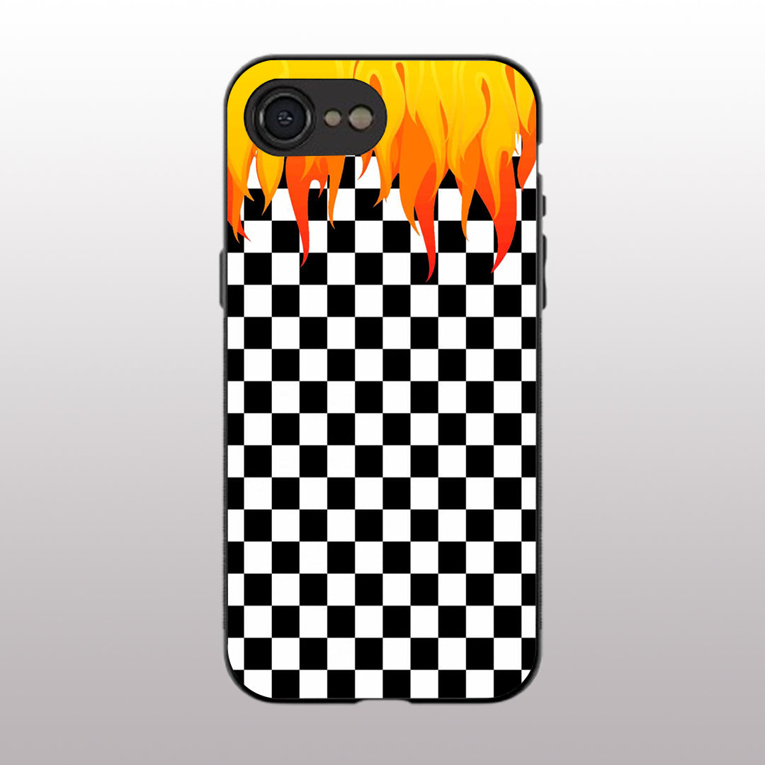 Y2k Fire And Pattern Flames pattern phone case for iphone 16E | Glass case