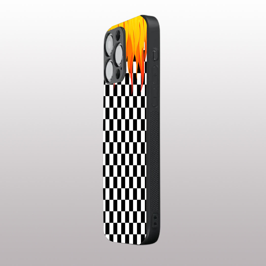Y2k Fire And Pattern Flames pattern phone case for iphone 13 pro max | Glass case
