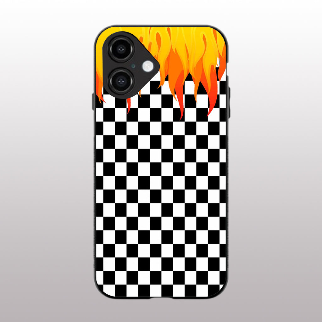 Y2k Fire And Pattern Flames pattern phone case for iphone 16 plus | Glass case