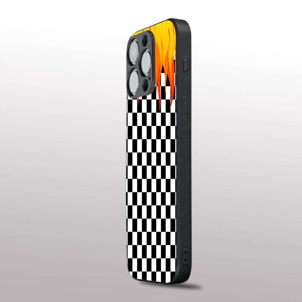 Y2k Fire And Pattern Flames pattern phone case for iphone 14 pro | Glass case