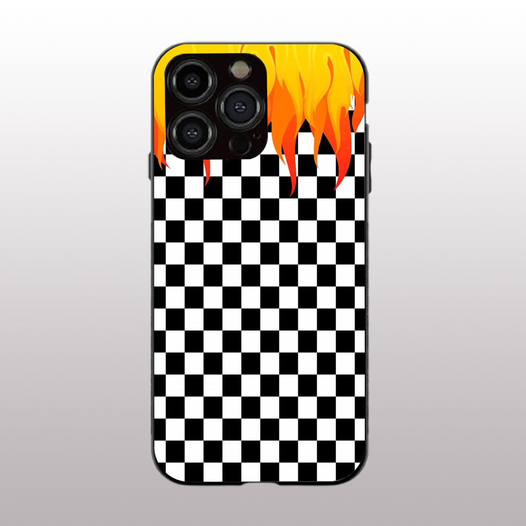 Y2k Fire And Pattern Flames pattern phone case for iphone 15 pro | Glass case