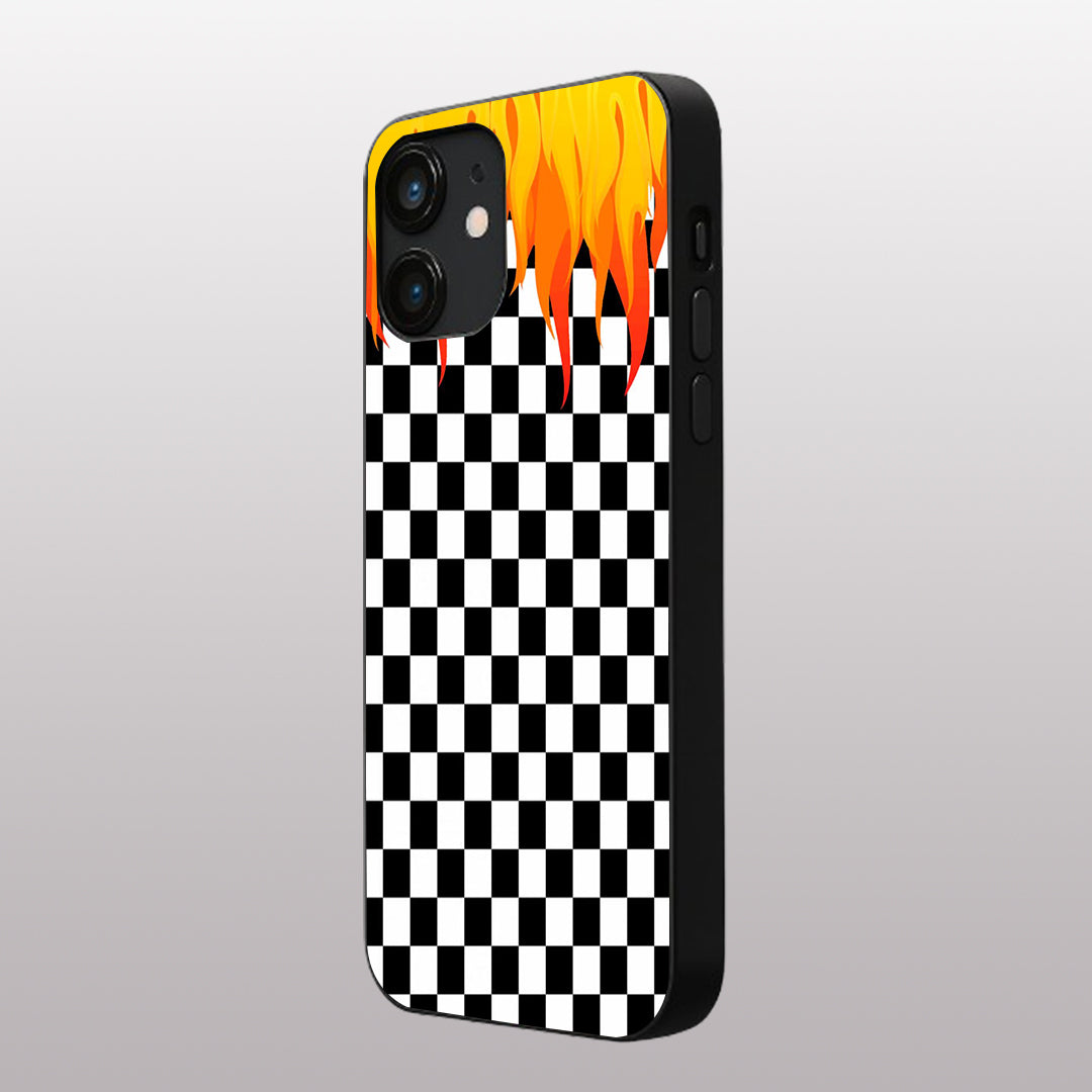 Y2k Fire And Pattern Flames pattern phone case for iphone 12 mini | Glass case