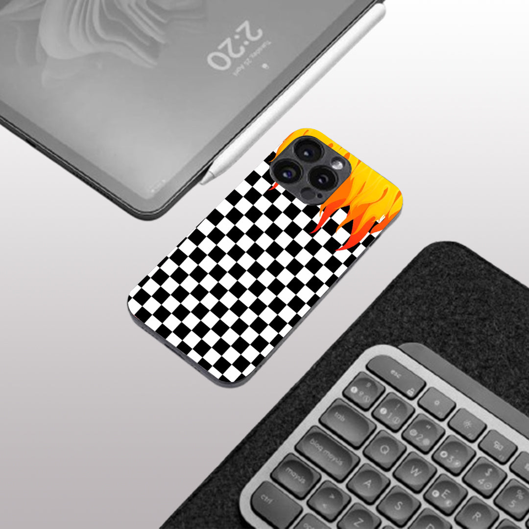 Y2k Fire And Pattern Flames pattern phone case for iphone 16 pro max | Glass case