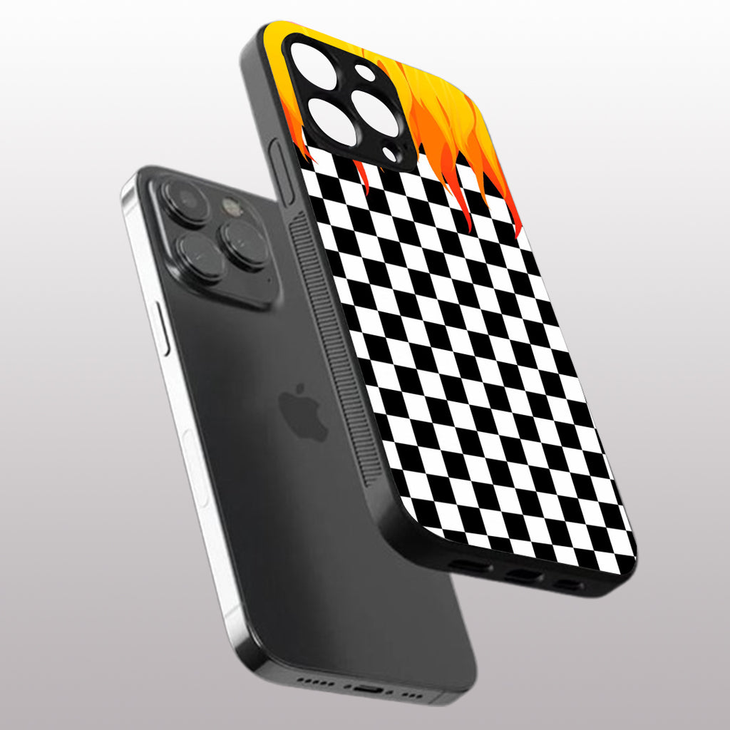 Y2k Fire And Pattern Flames pattern phone case for iphone 11 pro | Glass case