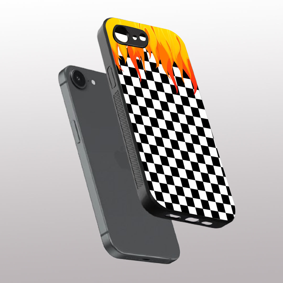 Y2k Fire And Pattern Flames pattern phone case for iphone 16E | Glass case