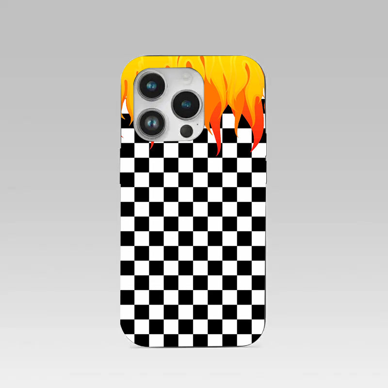 Y2k Fire And Pattern Flames pattern phone case for iphone 16 pro | Glass case