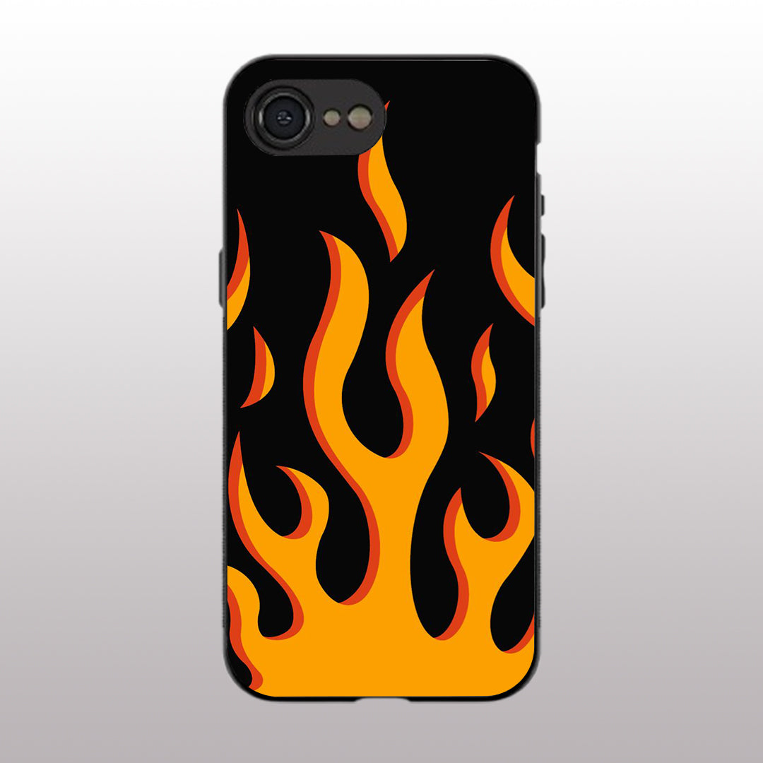 Y2k Fire Flames pattern phone case for iphone 16E | Glass case