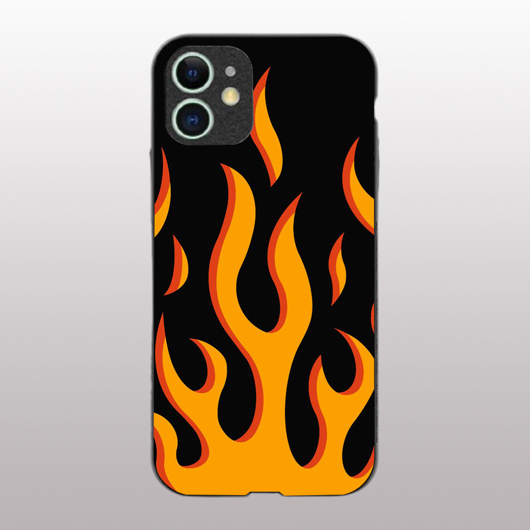 Y2k Fire Flames pattern phone case for iphone 12 |Glass case