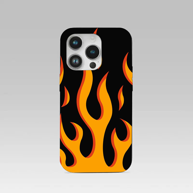 Y2k Fire Flames pattern phone case for iphone 16 pro | Glass case