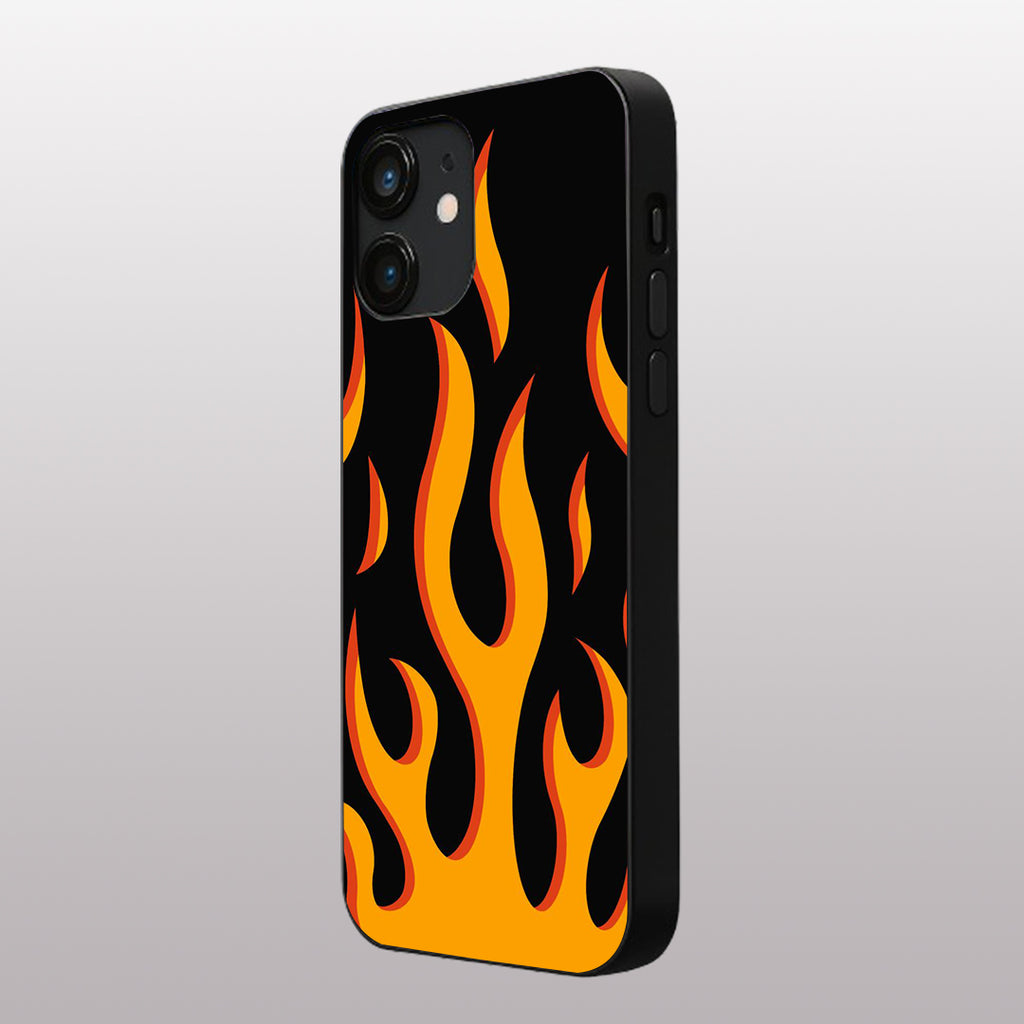 Y2k Fire Flames pattern phone case for iphone 12 |Glass case