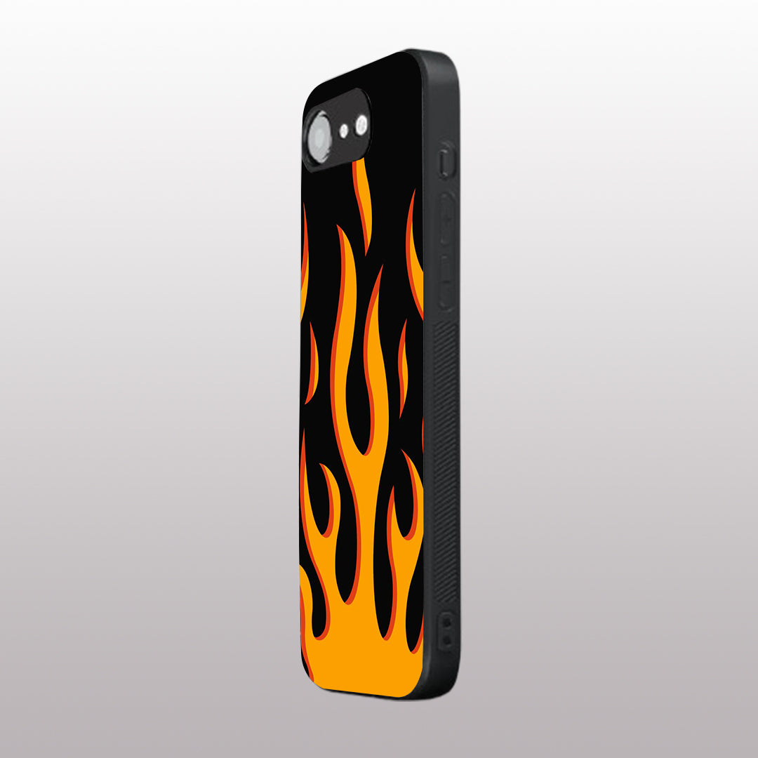 Y2k Fire Flames pattern phone case for iphone 16E | Glass case