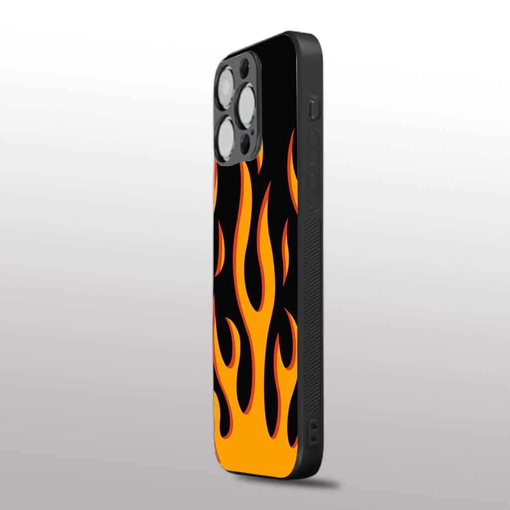 Y2k Fire Flames pattern phone case for iphone 12 pro max |Glass case