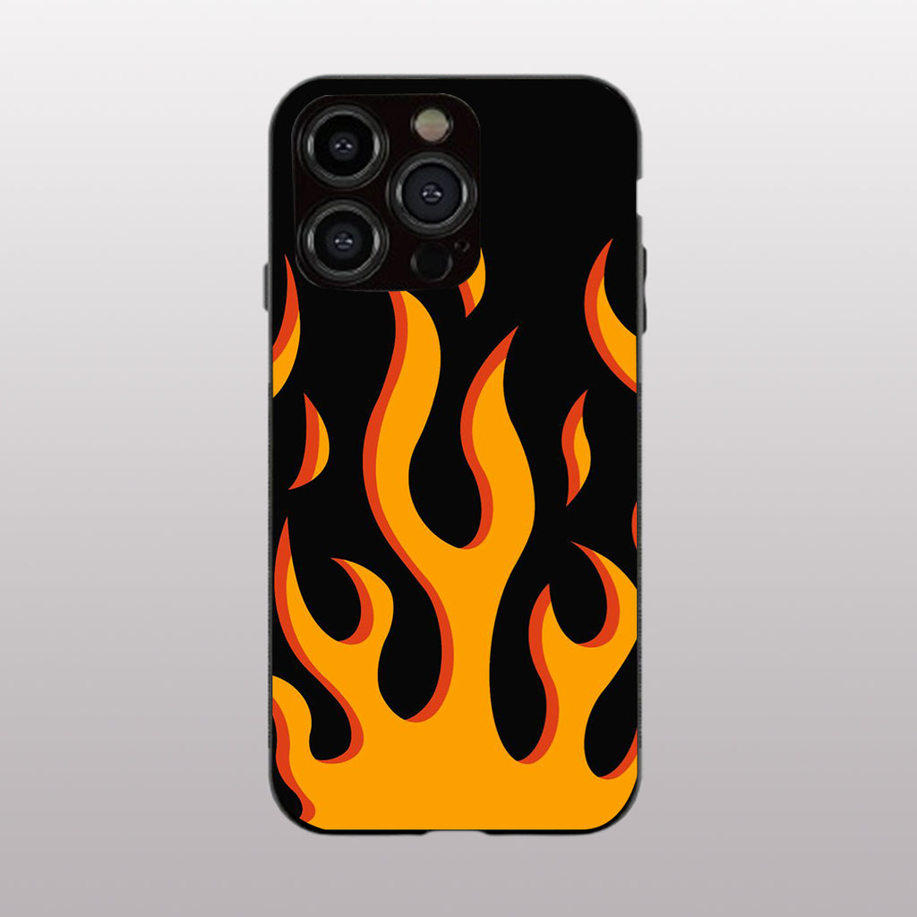 Y2k Fire Flames pattern phone case for iphone 12 pro max |Glass case