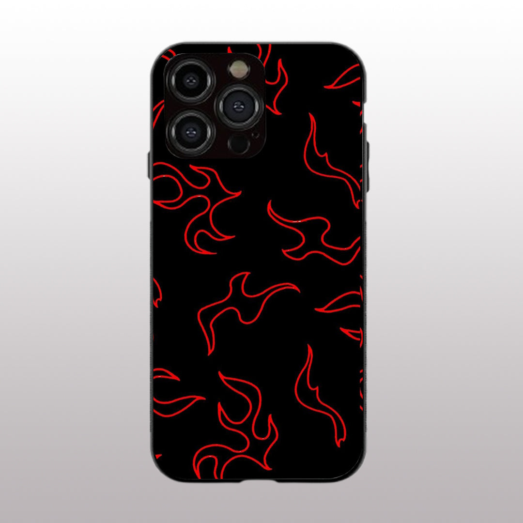 Y2k Lil Flames pattern phone case for iphone 14 pro max | Glass case