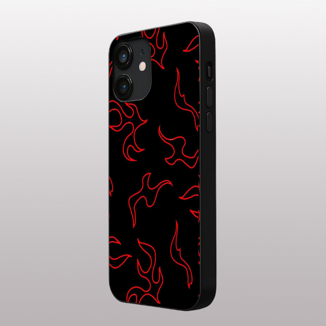 Y2k Lil Flames pattern phone case for iphone 11 | Glass case
