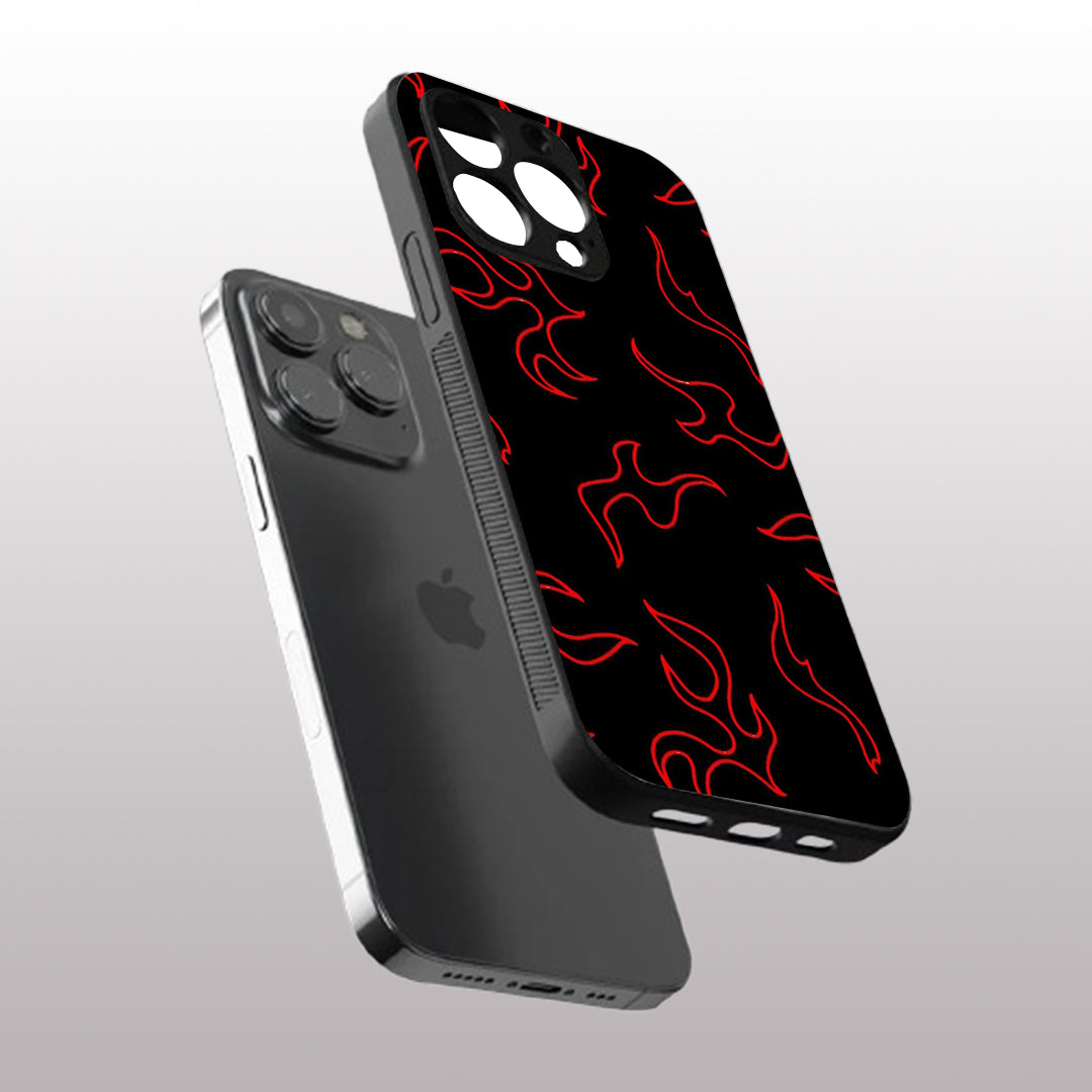 Y2k Lil Flames pattern phone case for iphone 14 pro max | Glass case
