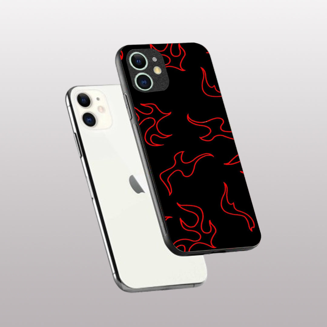 Y2k Lil Flames pattern phone case for iphone 12|Glass case