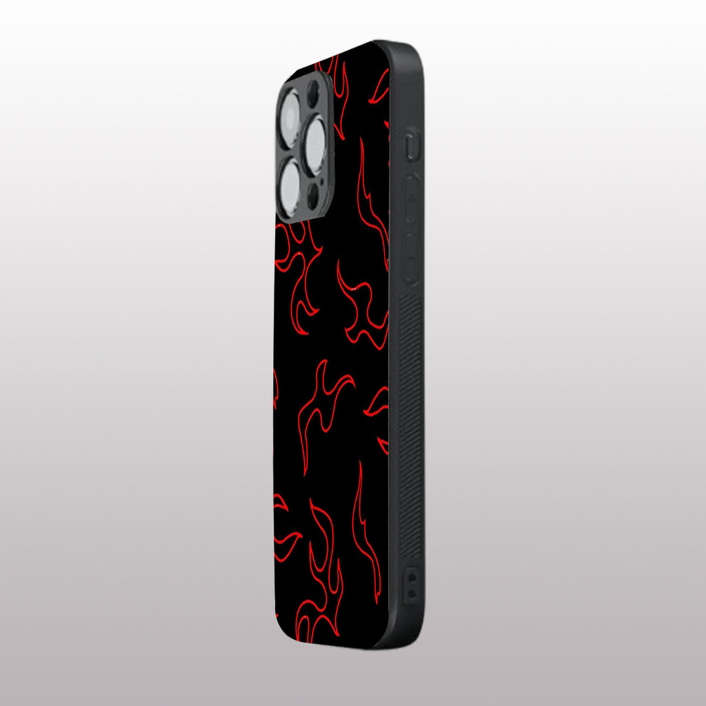 Y2k Lil Flames pattern phone case for iphone 16 pro max | Glass case