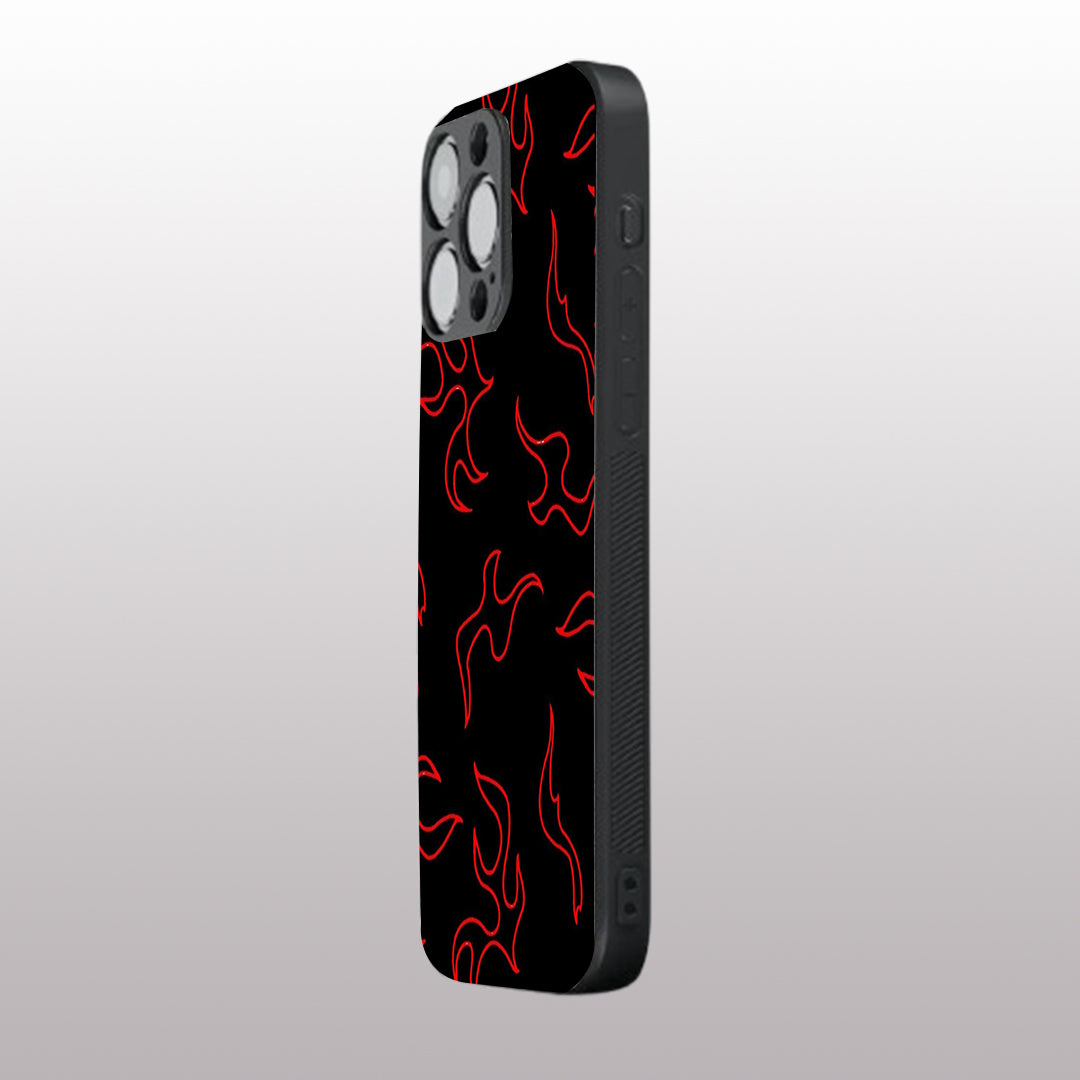 Y2k Lil Flames pattern phone case for iphone 16 pro max | Glass case