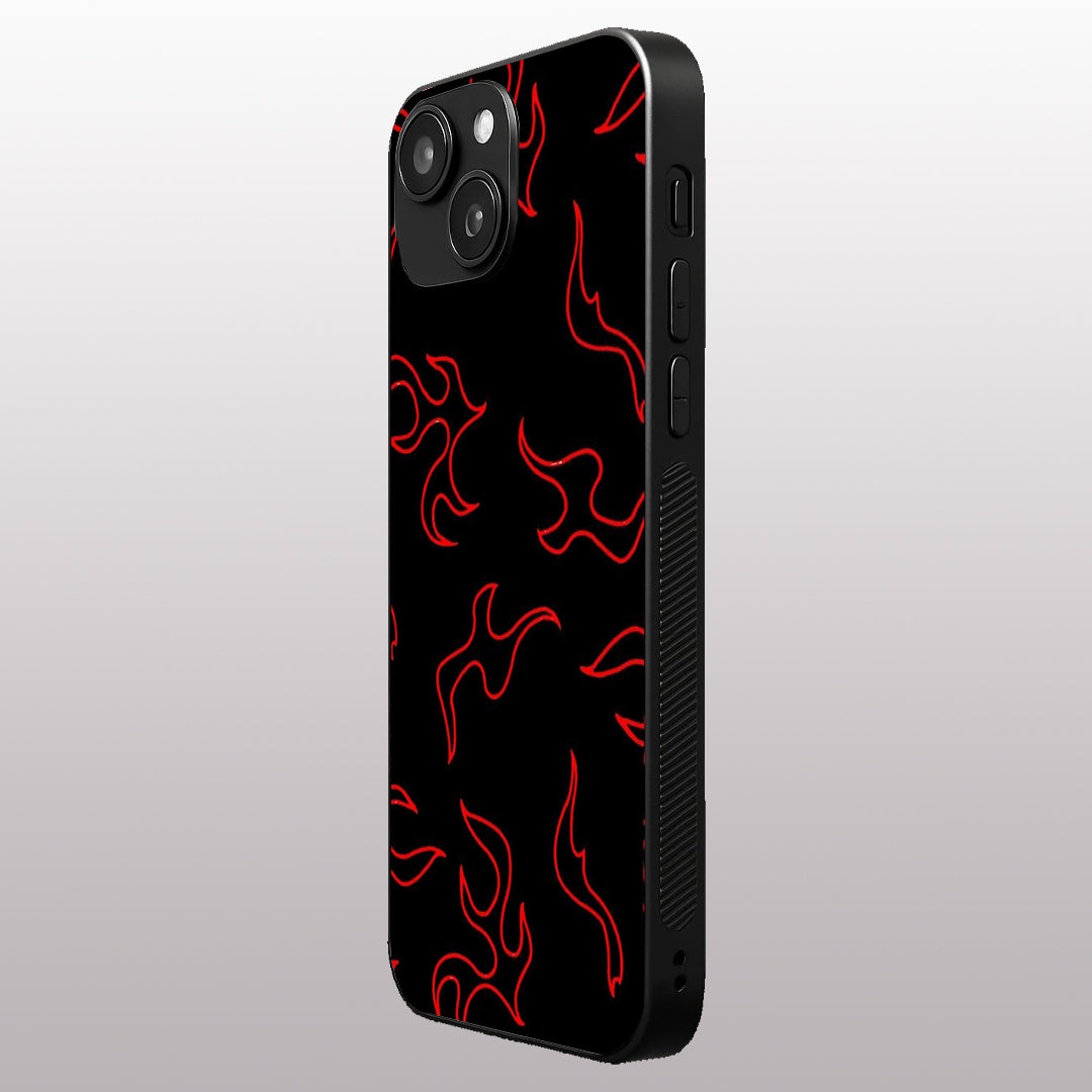 Y2k Lil Flames pattern phone  case for iphone 15 plus | Glass case