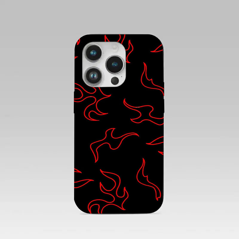 Y2k Lil Flames pattern phone case for iphone 16 pro | Glass case