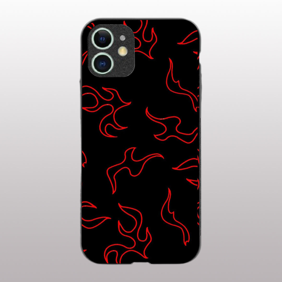 Y2k Lil Flames pattern phone case for iphone 12 mini | Glass case