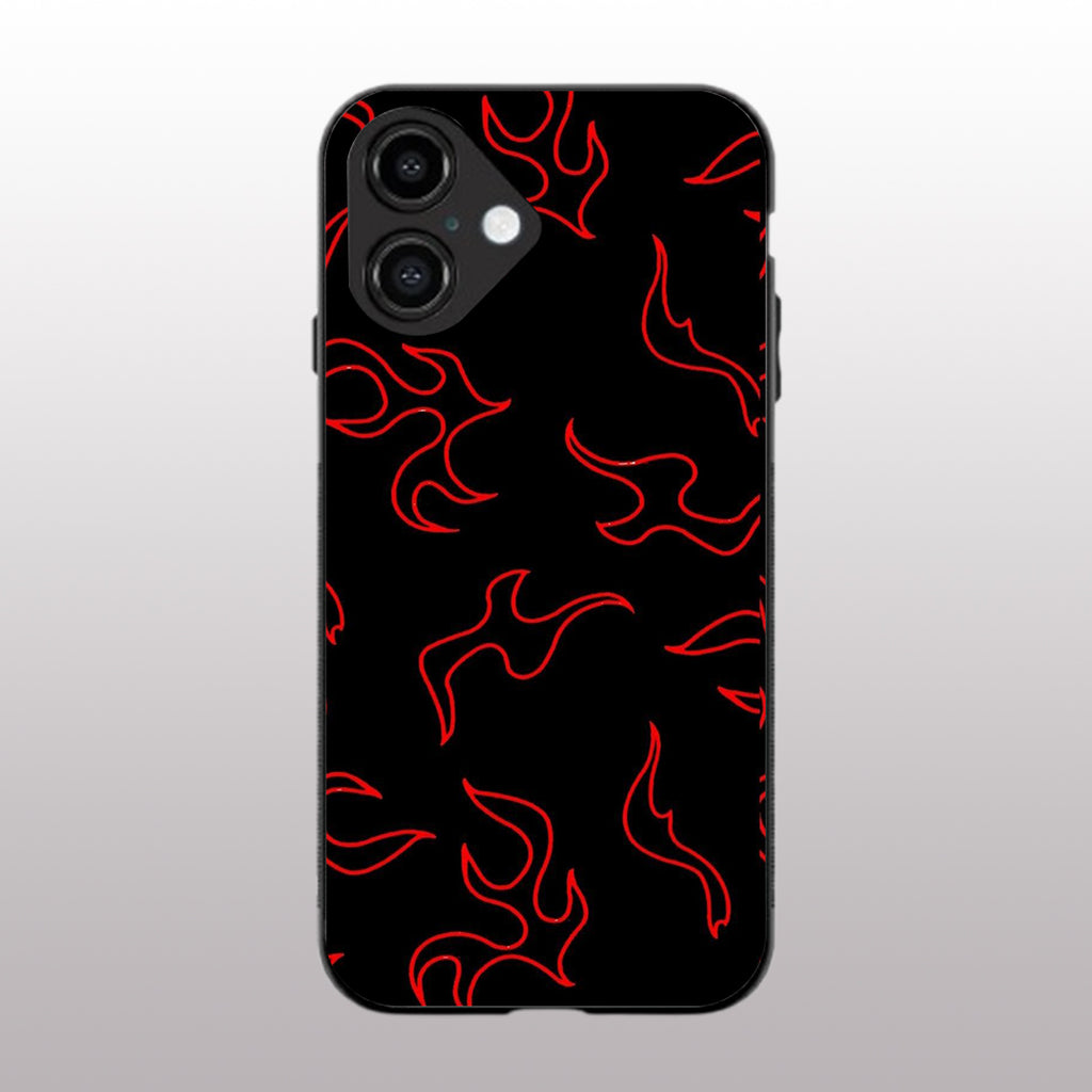 Y2k Lil Flames pattern phone case for iphone 16 | Glass case