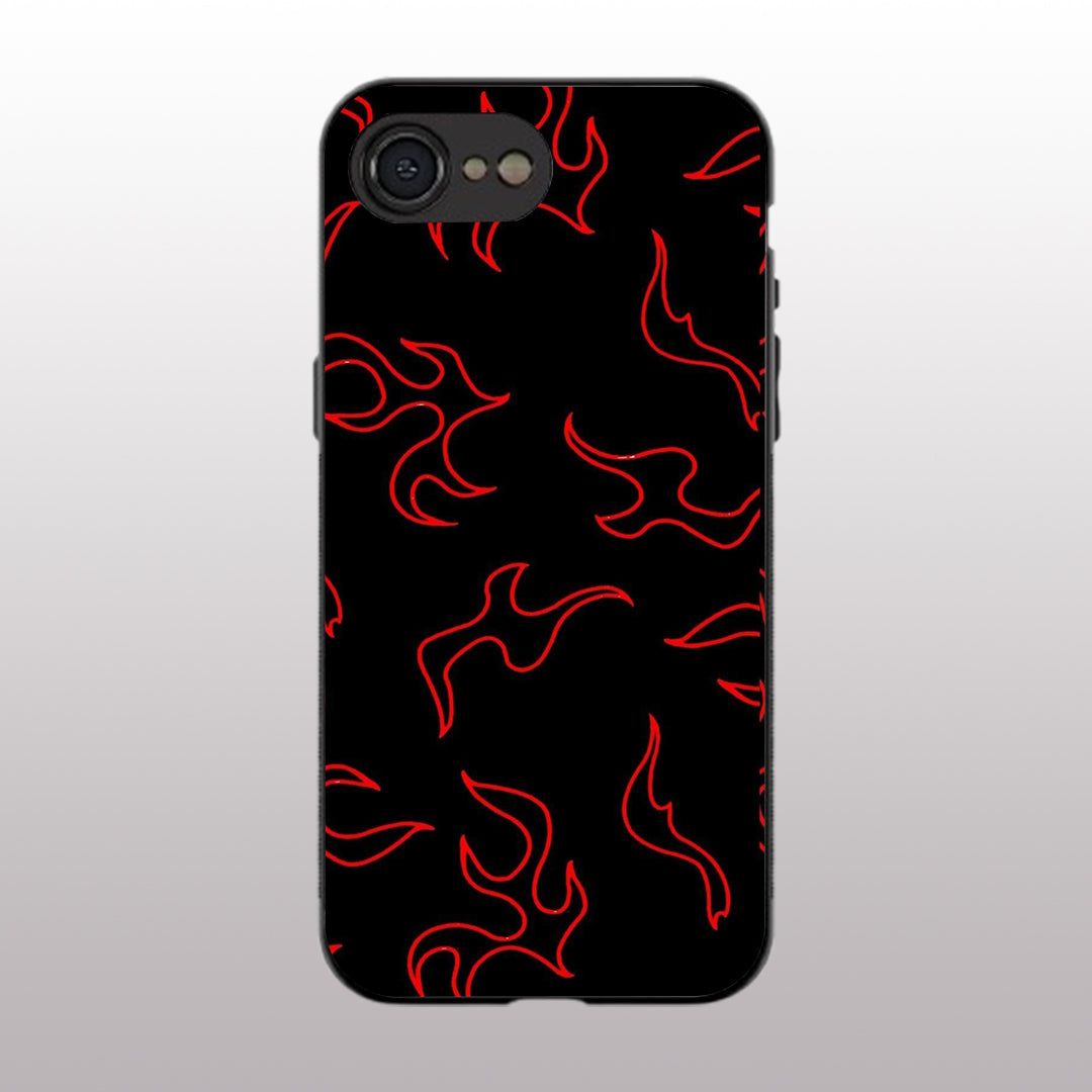 Y2k Lil Flames pattern phone case iphone 16E | Glass case