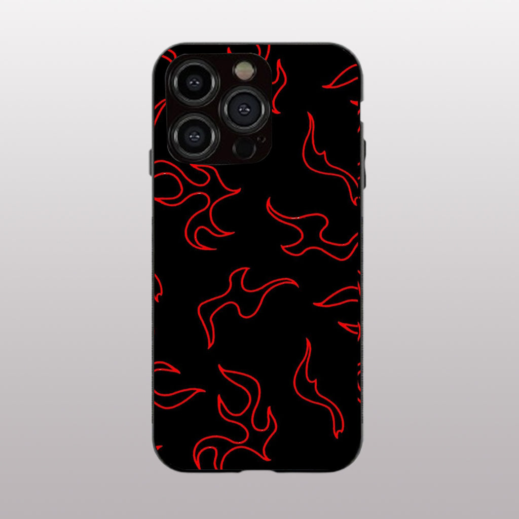 Y2k Lil Flames pattern phone case for iphone 13 pro| Glass case