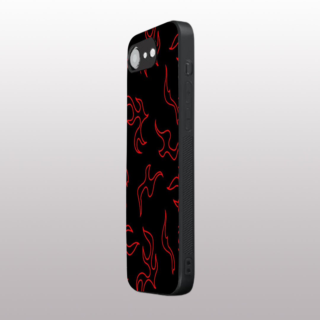 Y2k Lil Flames pattern phone case iphone 16E | Glass case