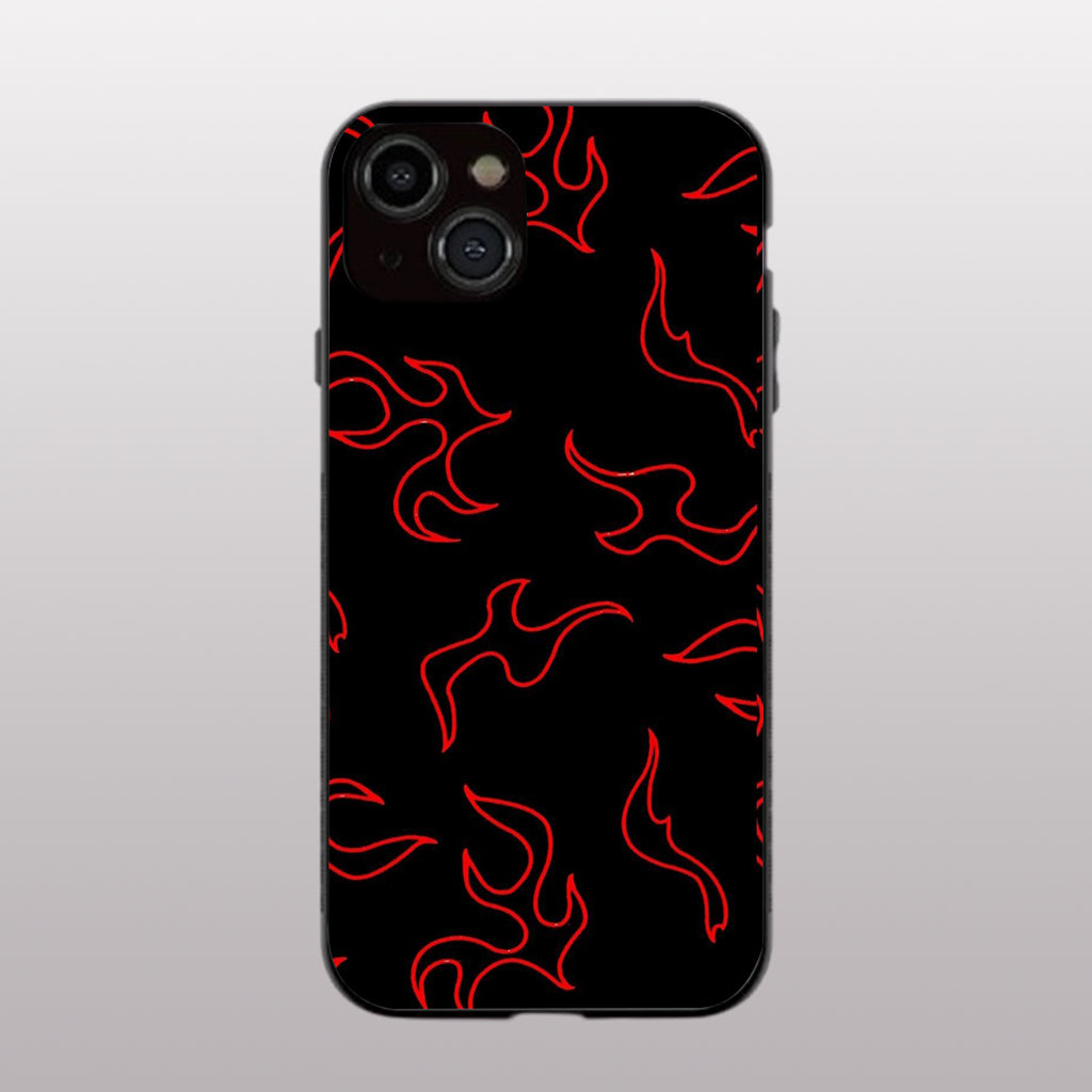 Y2k Lil Flames pattern phone case for iphone 14 | Glass case