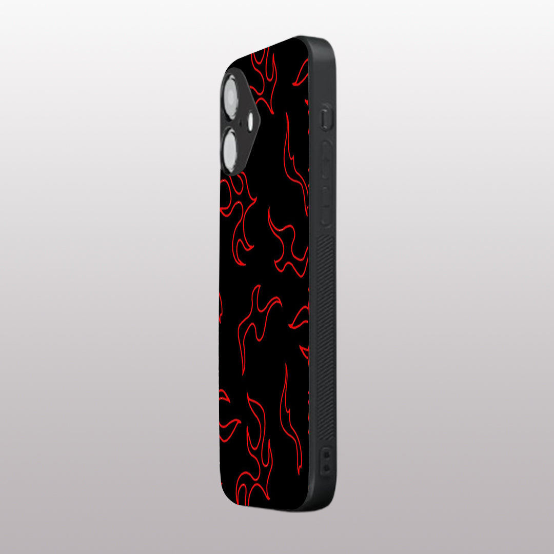 Y2k Lil Flames pattern phone case for iphone 16 | Glass case