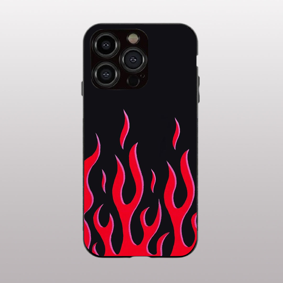 Y2k Red Flames pattern phone case for iphone 12  pro max | Glass case