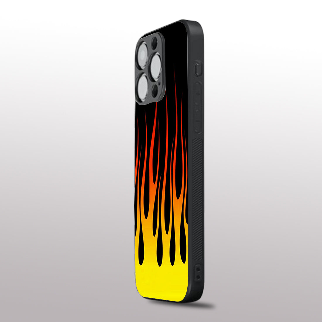 Y2k Yellow Flames pattern phone case for iphone 12 pro max | Glass case