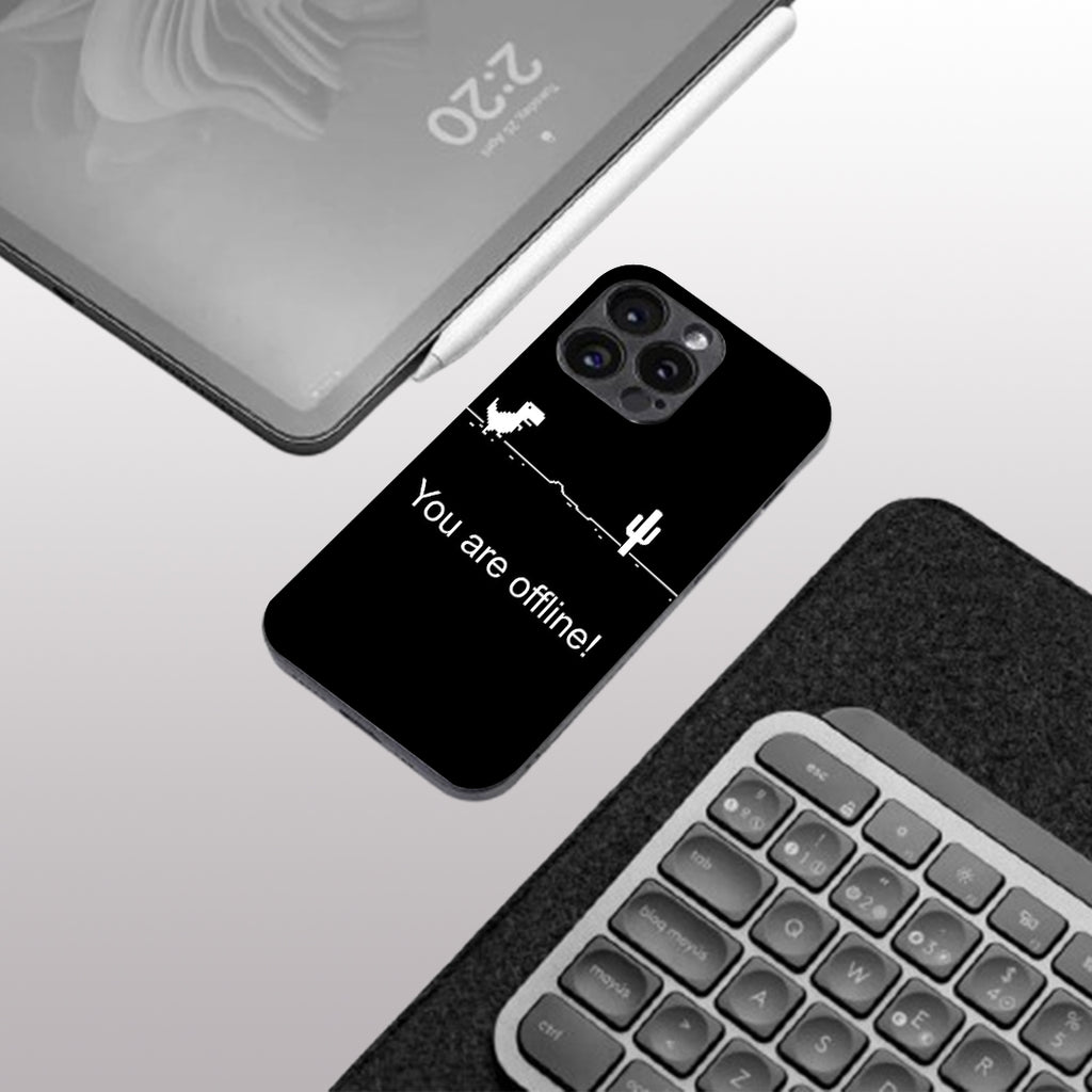 You Are Offline pattern phone case for iphone 15 pro | Glass case