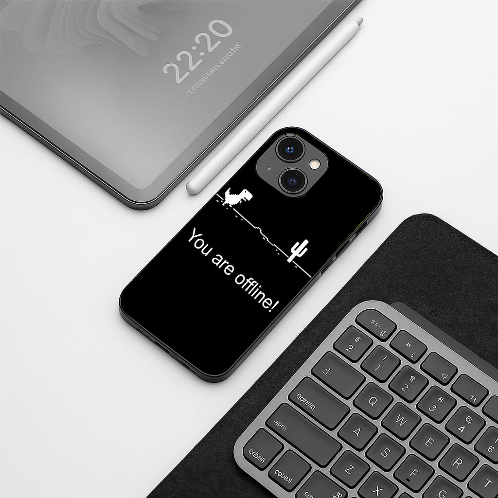 You Are Offline pattern phone case for iphone 14 plus | Glass case