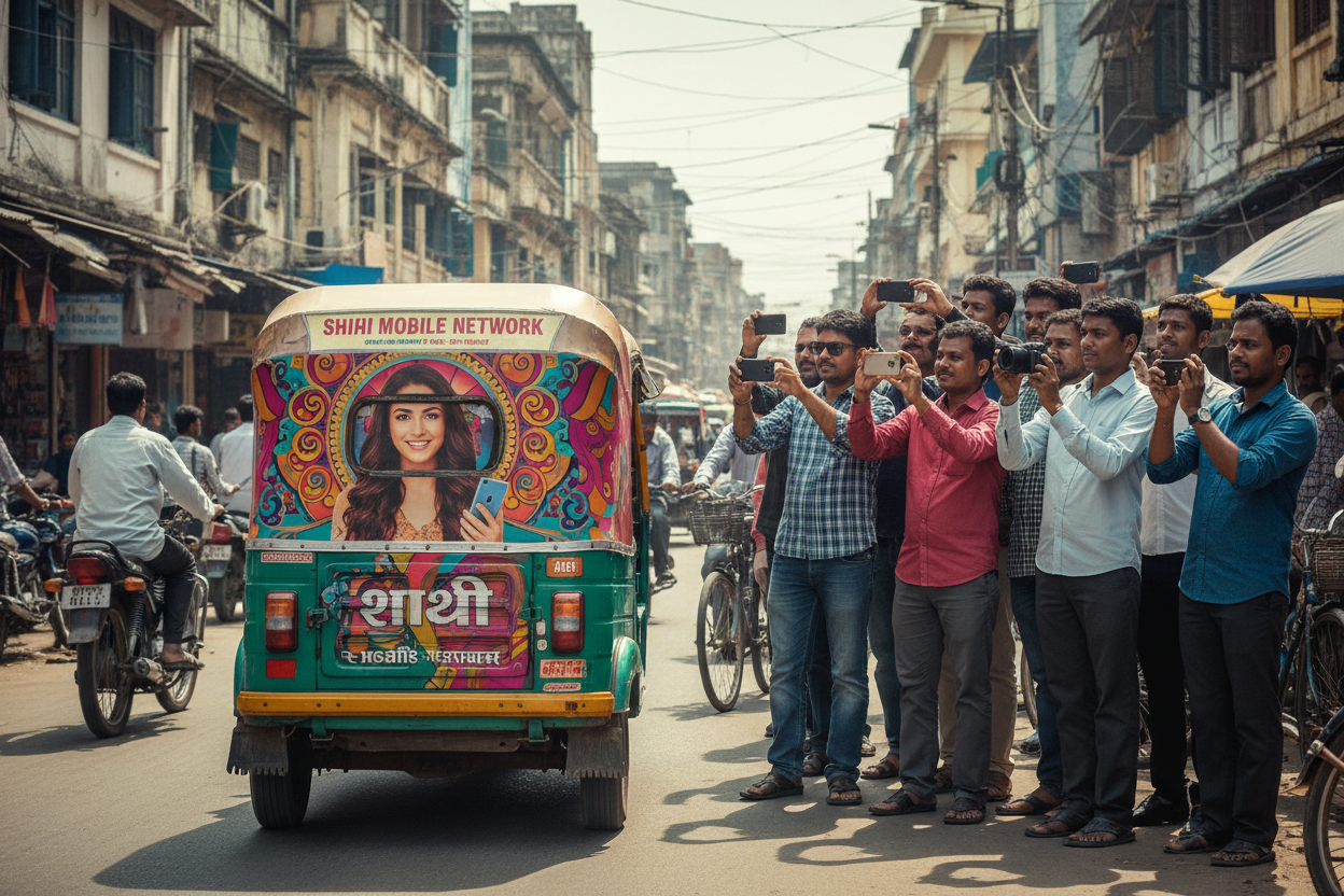 auto k rear side pr ad print hona chahiya or log uski photo khinchte hue dikhe