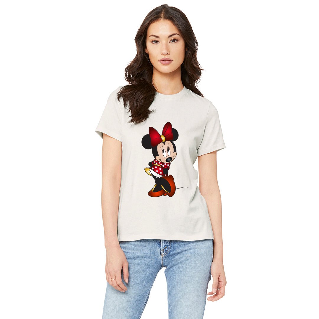 Cute Cartoon Girl Graphic Printed T-Shirt for Women | Premium Cotton + Polyester | White - RENTALKART ADTECH PRIVATE LIMITED